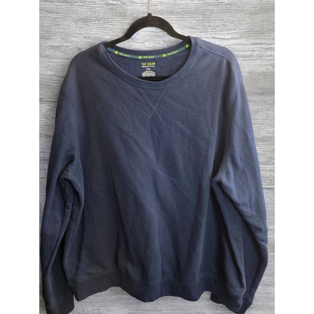 Tek Gear Ultrasoft Fleece Sweatshirt PLus Size XXL 2X Navy Blue Quiet‎ Luxury